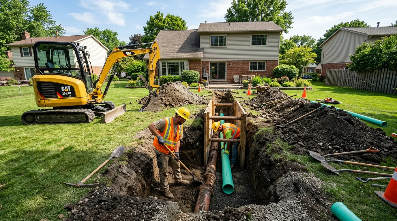 Sewer Line Replacement in Caln, PA